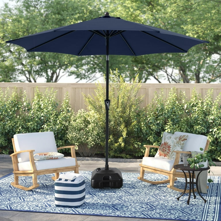 9 patio umbrella with 6 or 8 ribs Patio Umbrella, 9-Feet Outdoor Table Market Umbrella with 8 Ribs and Push  Button Tilt and Crank, for Garden Beach Deck, Dark Blue
