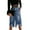 Dark Blue, variant on LYMAYTER Women's Casual Denim Skirt Mini Fringed Hem Distressed Retro Washed A-Line Denim Short Skirt