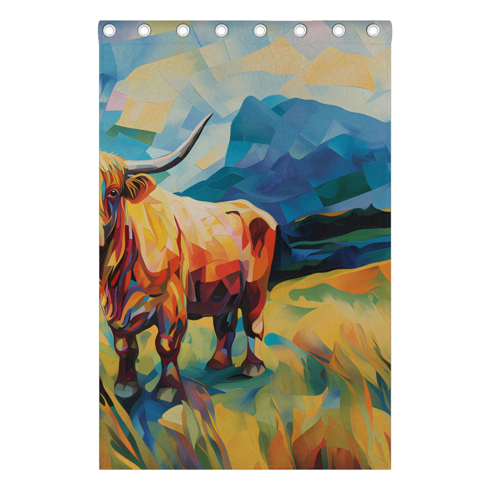 Cow Mountains Grass Houses Black Out Curtains 72 Inch Length Curtains for Sliding Glass Doors Bedroom Living Room 2 Pack