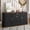 Black, variant on CQSXDA 63 Inch Farmhouse Barn Door Storage Cabinet With Two Drawers, Adjustable Shelves For Kitchen, Living Room & Dining Room