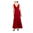 thumbnail image 2 of ADRIANNA PAPELL Womens Red Lace Scalloped Sleeveless V Neck Maxi Evening Dress Petites 4P, 2 of 4