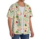 thumbnail image 2 of Fotbe Ladybug And Wild Flowers Camisa Estampada de Manga Corta para Hombre, Casual de Verano, Estilo Playero, Sin Arrugas-Small, 2 of 5