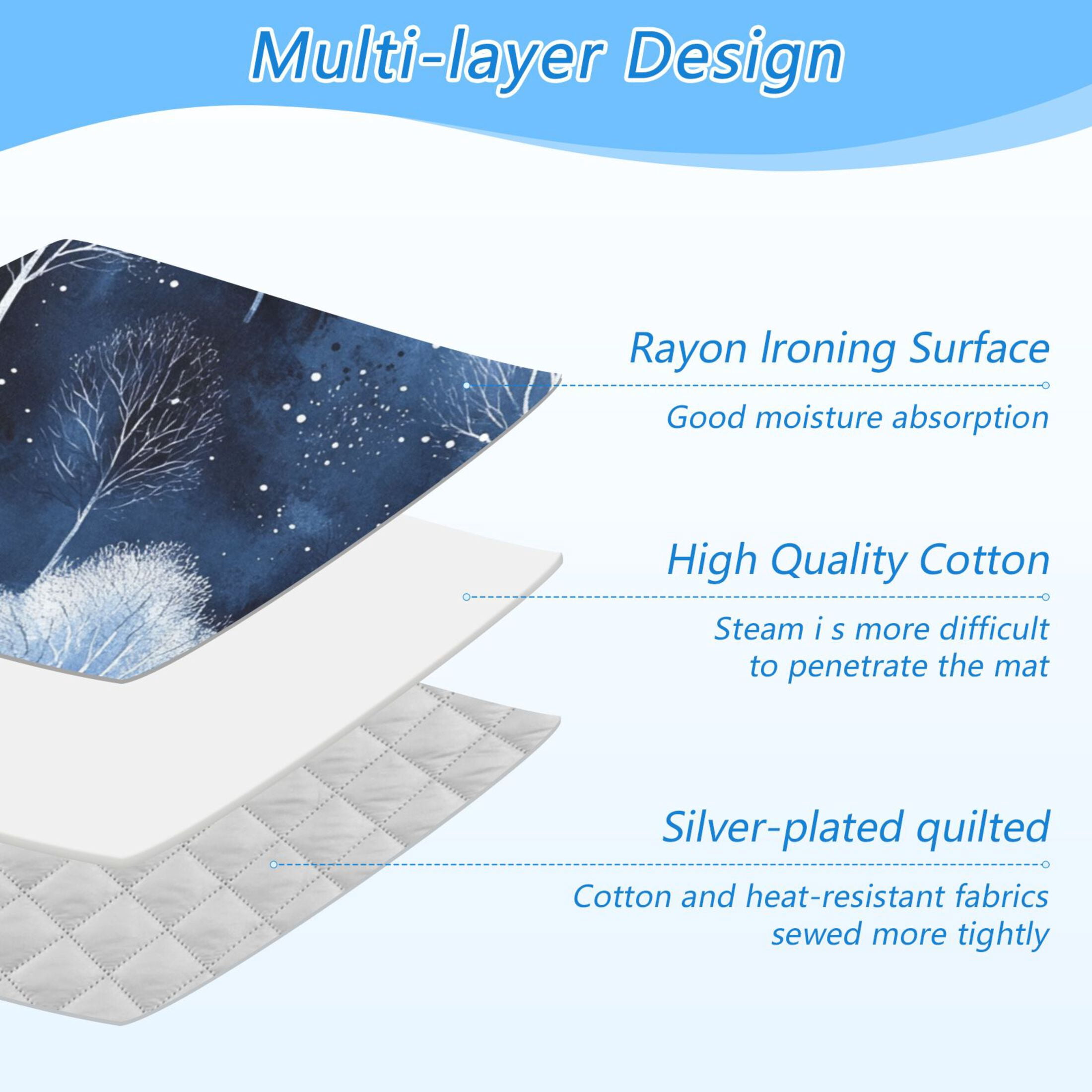 Winter Trees Ironing Board Covers Heat Resistant Ironing Pad Mat Portable for Travel Washer Dryer Table