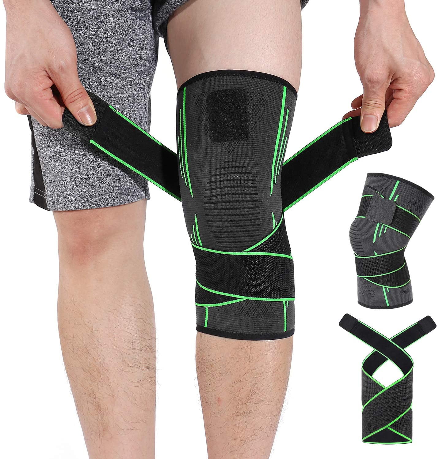 Knee Brace upport, Compression Knee leeve with Adjustable trap for  Workouts, Knee upport for Running, Jogging, Hiking, Basketball, Volleyball,  Riding (ingle) | Walmart Canada