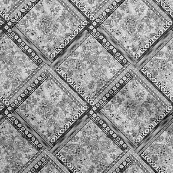 oneOone Polyester Spandex Gray Fabric Floral Fabric For Sewing Printed Craft Fabric By The Yard 56 Inch Wide