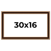 30x16 Frame Gold Brown Plein Air Vintage Solid Wood Picture Frame | 1.75 Inches Moulding Width |