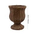 thumbnail image 2 of Decorr 9.84"Brown Goblet Woven Planter Urn Shape, Decorative Rattan-Style Urn Flower Pot, Rustic Farmhouse Tabletop Decor for Indoor Outdoor Use, 2 of 7