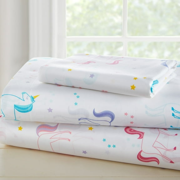 Wildkin Kids 100% Cotton Sheet Set for Boys and Girls - Twin (Unicorn)