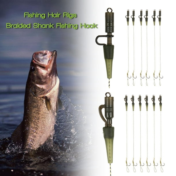Carp Fishing Hair Rigs Braided Thread Curve Shank Fishing Hook with Line  Carp Rigs Fishing Accessories 