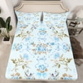 thumbnail image 2 of Homewish Country Floral Bed Sheets,Kawaii Bow Tie King Sheets,Blue Brown Sheet Set For Teens,Ultra Soft Home Decor,4 Pieces, 2 of 7