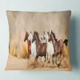 thumbnail image 2 of Designart Herd Gallops in Sand storm - Landscape Photography Throw Pillow - 18x18, 2 of 5