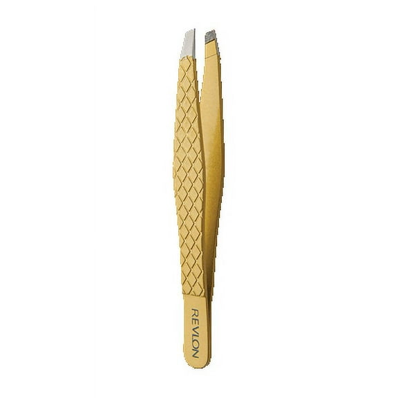 Revlon Gold Series Slant Tip Tweezer, Tips Coated with Diamond Particles for Maximum Gripping Power
