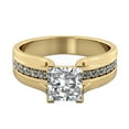 thumbnail image 1 of 5.50MM D-F VS Moissanite Ring With Diamonds (0.91 ct Moissanite Weight, 1.2 ctw dew) Bridge Channel set 14K Gold, 1 of 7
