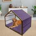 thumbnail image 2 of Indigo Pet House, Paisley Flower Inspired Design with Inner Swirls Leaves Image, Outdoor & Indoor Portable Dog Kennel with Pillow and Cover, 5 Sizes, Dark Blue Purple, by Ambesonne, 2 of 4
