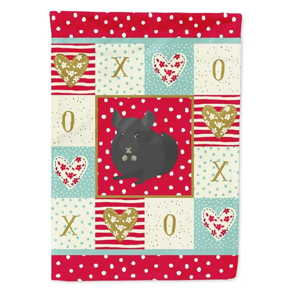 Carolines Treasures CK5421CHF Charcoal Chinchilla Love Flag Canvas House Size Large multicolor