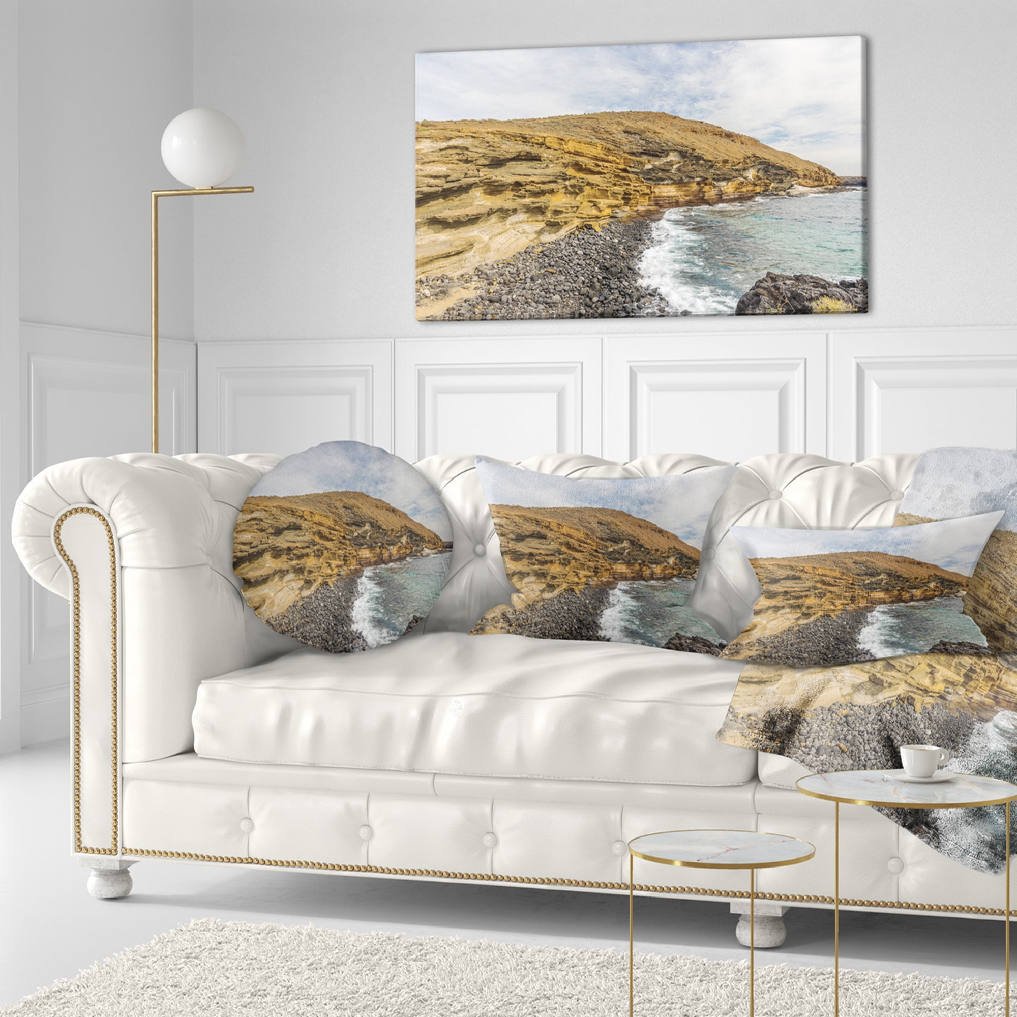 Designart Peninsula Going Beyond the Horizon - Seashore Throw Pillow - 12x20