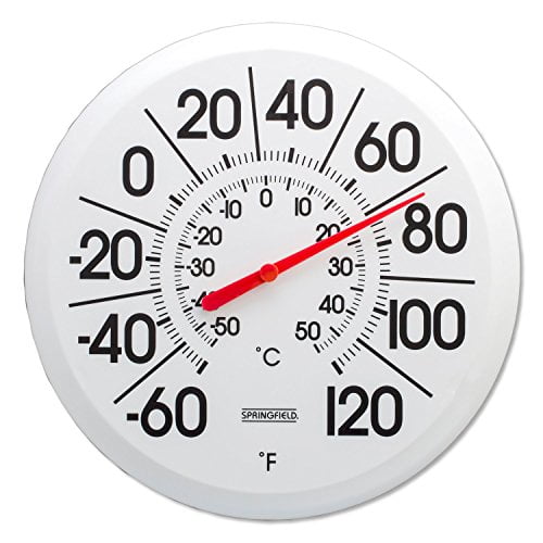 Springfield Big And Bold Low Profile Patio Thermometer 13 25 Inch Com Profile Patio Thermometer 13 25 Inch, Springfield Outdoor Thermometer And Clock