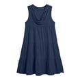 thumbnail image 3 of ClodeEU Women's Cowl Neck Sleeveless Tiered Mini Dress,Casual Loose Fit Sundress Navy,Women's Plus XXL, 3 of 7