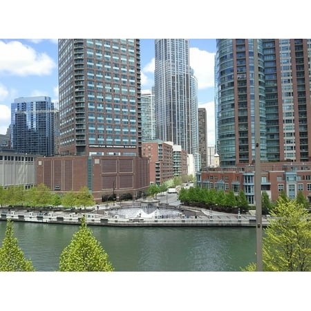 LAMINATED POSTER Landmark Chicago Architecture Downtown River Walk Poster Print 11 x