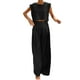thumbnail image 1 of Conjunto de dos piezas para mujer con chaleco brillante y pantalones anchos: conjunto de top corto sin mangas y cuello redondo, tallas S-XXXXXL, 1 of 8
