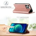 thumbnail image 6 of SaniMore for iPhone 15 Pro Max 6.7" 2023 Case, Prumiem PU Leather Wallet Kickstand Cover Magnetic Flip Design Card Slots Shockproof Anti-drop TPU Full Body Protective Shell, Rosegold, 6 of 10