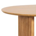 thumbnail image 3 of MAYEERTY 67"×33.5"×30" Natural Wood Oval Dining Table - Flat Striped Legs, Simple Home Dining Choice, 3 of 4