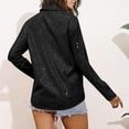 thumbnail image 4 of HongQid Womens Sequins Long Sleeve Collared Shirt Button Down Open Front Shirt Loose Blouses Shirts Tops, 4 of 6