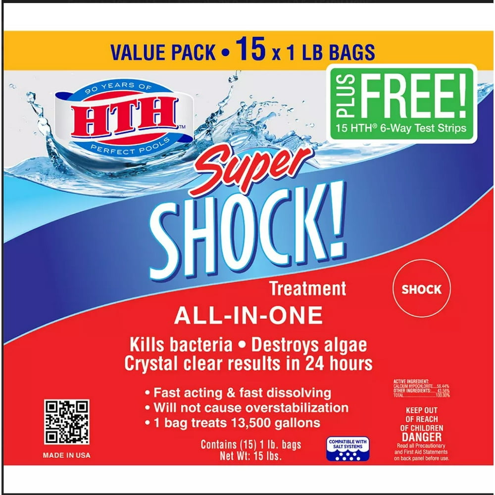 hth super green to blue shock system for swimming pools 7.2 lbs