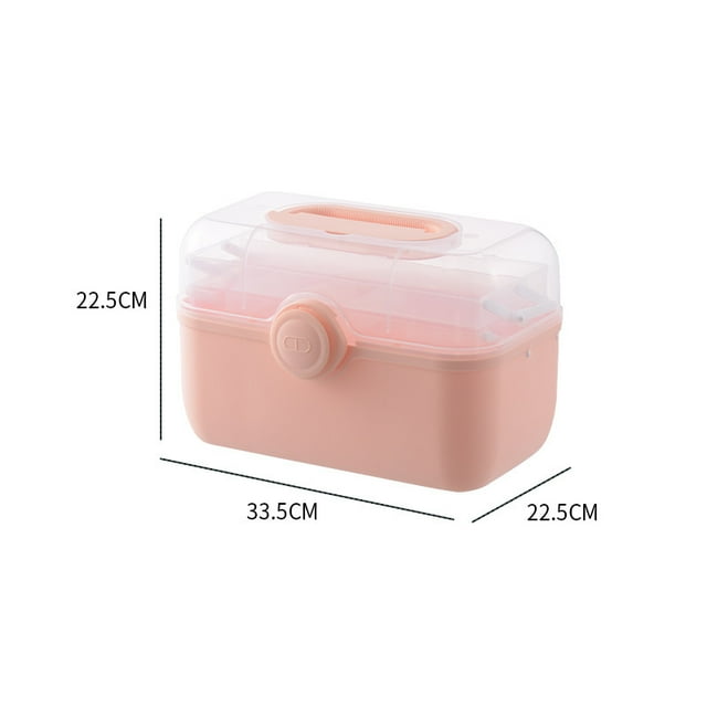 Large Size Pink Medical Storage Box for Home Use: Multi-Layer, High Capacity Plastic Medicine Organizer with Wholesale Options – Lightweight, Durable 100% New Material for Efficient Medication and