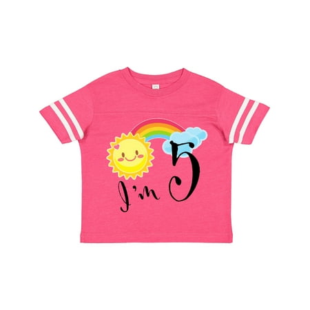 

Inktastic I m 5- Fifth Birthday Sun Rainbow Gift Toddler Boy or Toddler Girl T-Shirt