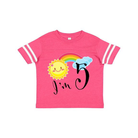 Inktastic I'm 5 Fifth Birthday Sun Rainbow Boys or Girls Toddler T-Shirt