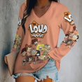thumbnail image 2 of The Loud House Womens T Shirts V Neck Long Sleeve Tops Causal Loose Summer T-Shirts XL, 2 of 7