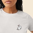 thumbnail image 5 of Dalix Heartly Ghost Embroidered Soft Cotton Short Sleeve T Shirt Womens in Vintage White M Medium, 5 of 5