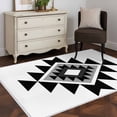 thumbnail image 3 of Black Gray Boho Runner Rug 2.7x5 FT, Non Slip Entryway Carpet, Modern Abstract Geometric Lattice Washable Soft Floor Carpet Entrance Mat Non-Shedding Throw Rug for Hallway Laundry Room Bedside, 3 of 9