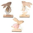 thumbnail image 5 of Adorable adorno de mesa para el hogar y la oficina, adorno artesanal de conejito de madera para decoración de Pascua, 5 of 5