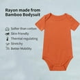 thumbnail image 3 of WIBACKER Soft Bamboo Rayon Baby Boys Short Sleeve Bodysuit Solid Color Onesie for Toddler Girls, 3 of 5