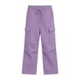 thumbnail image 7 of Hvarlaun Kids Sweatpants Cargo Jogger Pants for Boys and Girls with Pockets, Elastic Waist Drawstring Loose Straight Leg Casual Activewear, Sizes 4-15 Years, 7 of 7