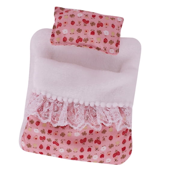 COOLHOOD Fashion Flower Pattern Doll Bed Set with Pillow And Sleeping Bag For Plush Figure Dolls 17cm Ball Joint Dolls