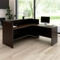 thumbnail image 3 of Arrive 72W x 72D L Reception Desk with Shelf in Mocha Cherry - Engineered Wood, 3 of 9