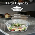 thumbnail image 5 of WhiteRhino 2.8L/3Qt Glass Casserole Dish with Lid,Oval Glass Baking Container for Oven Cooking,Kitchen Storage, 5 of 9