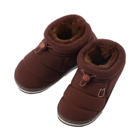 

Winter Snow Boots for Baby Boys Girls Warm Waterproof Anti-Slip Soft-soled Lined Booties Resistant Outdoor Shoes 2-14Y