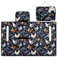 thumbnail image 4 of COEQINE Golf Cart Seat Protector with Fold Design & Carry Handle, Quilted Universal Fit 51.2x30.3 Inch for EZGO/Yamaha/Club Car 2-Seaters, 4-Pocket Storage, Rooster Chicken Floral Navy, 4 of 8