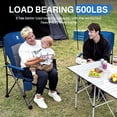 thumbnail image 6 of EVER ADVANCED 2 Pieces Oversized Folding Camping Chair, High Back Lawn Chair for Adults with Side Pockets & Cup Holder, Portable Chair for Outdoor, Heavy Duty, Support Up to 500lbs, Blue, 6 of 7