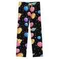 thumbnail image 4 of Watercolor Balloon On Black Winter Female Pants Flannel High Waist Women Pants Lady Warm Straight Leg Plush Trousers, 4 of 7
