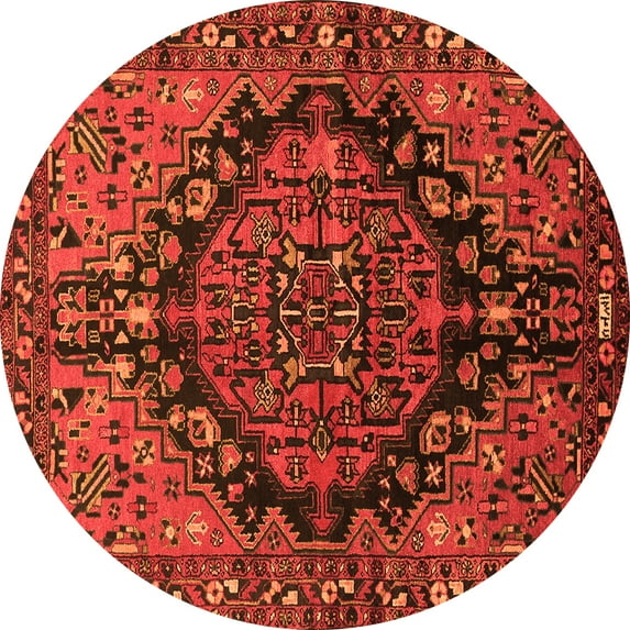 Ahgly Company Indoor Round Persian Orange Traditional Area Rugs, 3' Round