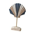 thumbnail image 4 of simhoa Wood Shell Ornament Creative Unique Figurine for Countertop Bookshelf Office Dark Blue, 4 of 8