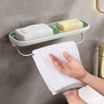 thumbnail image 1 of Ovzne Double Compartment Soap Rack Nonpunch Bathroom Storage Rack On Clearance, 1 of 8