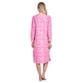 thumbnail image 4 of Casual Nights Women's Printed Fleece Snap-Front Lounger House Dress, 4 of 4