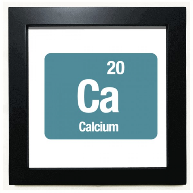CA calcio elemento químico ciencia Mesa de pared con marco cuadrado negro