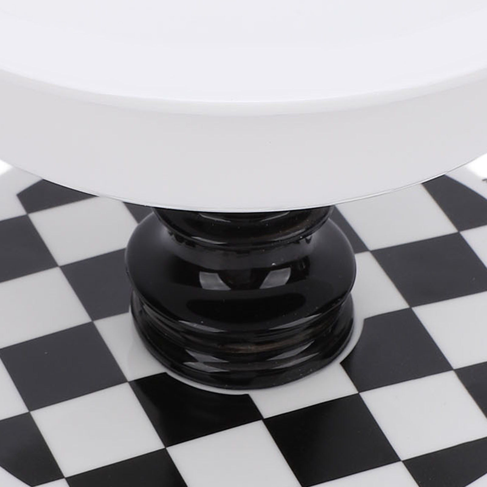 NFTIGB Elevated Ceramic Cat Bowl with Checkerboard Pattern, Anti-Tipping Raised Pet Food and Water Dish for Indoor Cats and Small Dogs, Neck Protection Feeding Station (6.69 inches / 17 cm)